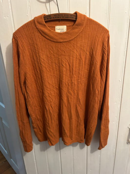 Vintage traditions 1x orange ribbed sweater