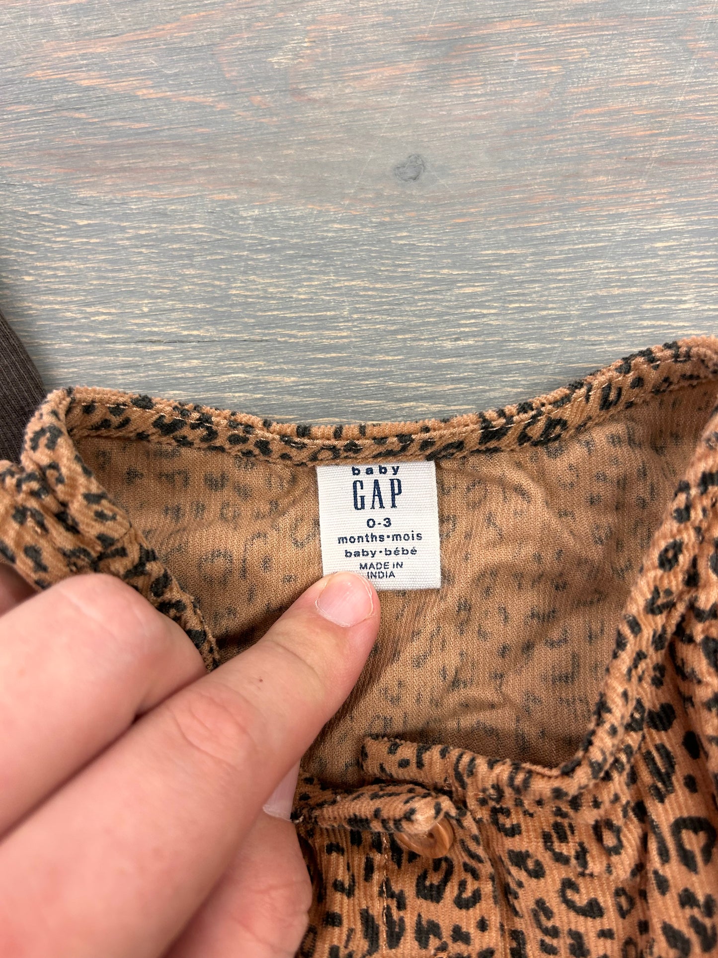 Gap 0/3m brown cheetah set