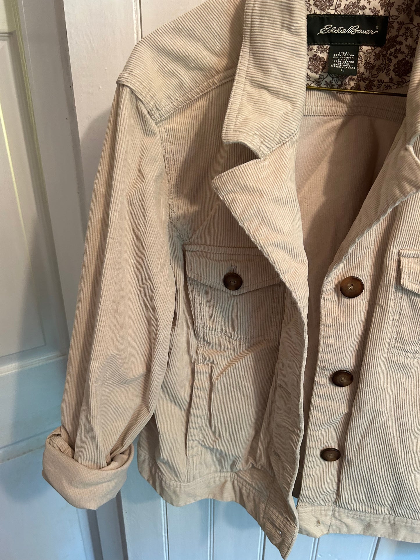 Eddie Bauer large tan corduroy jacket