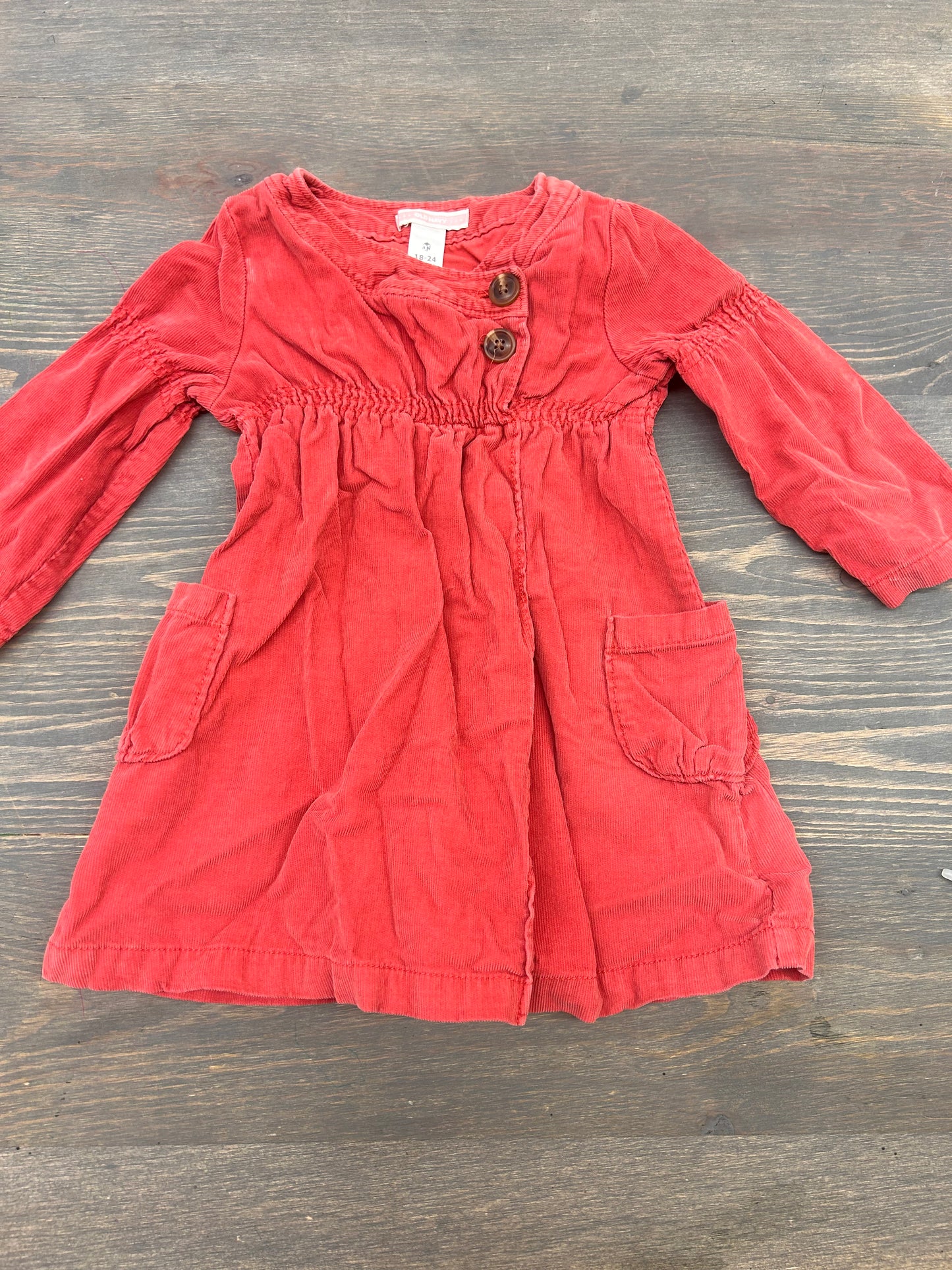 Old navy 18/24m red corduroy dress