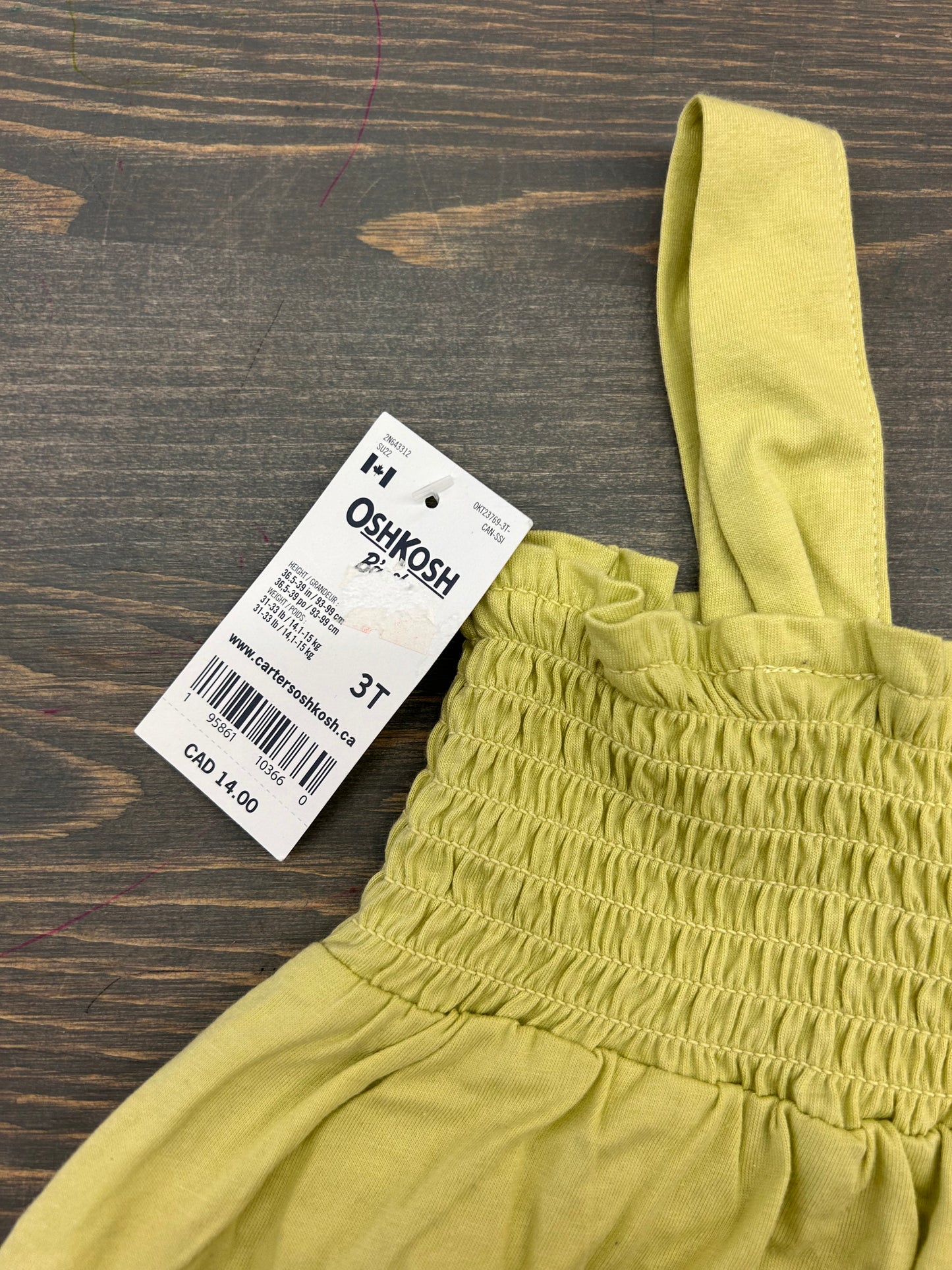 NEW Oshkosh 3t line green peplum tank