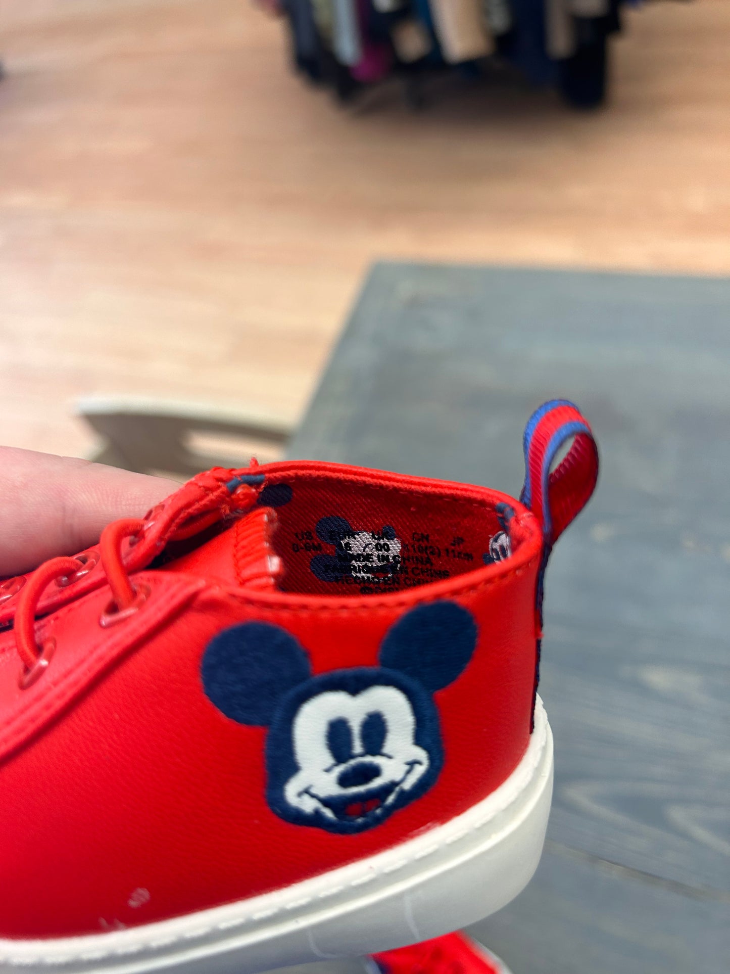 NEW Disney 0/6m red Mickey sneakers