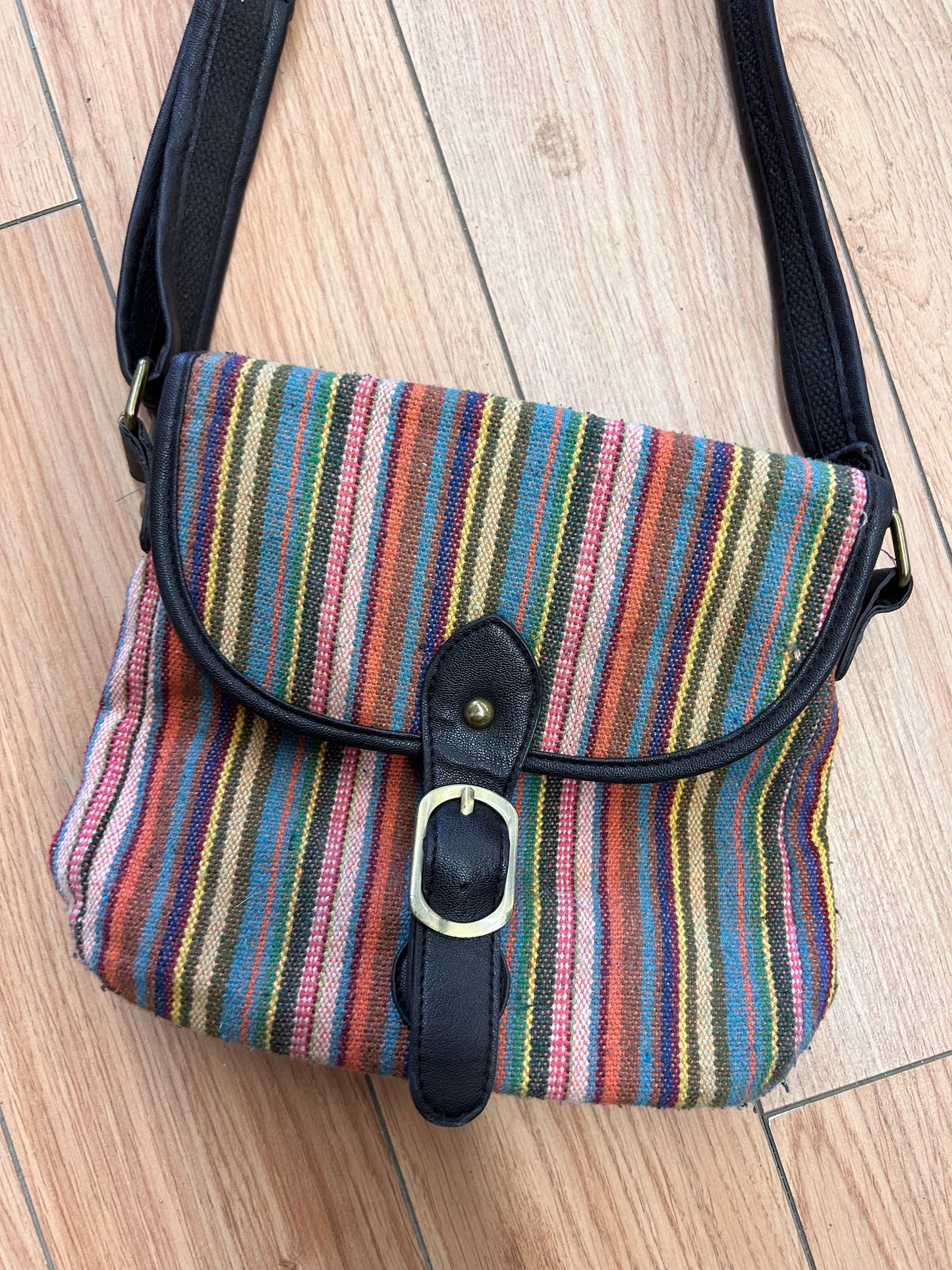 Bueno multicoloured woven crossbody purse