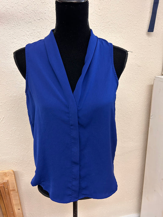 Forever 21 xs blue vneck sleeveless blouse