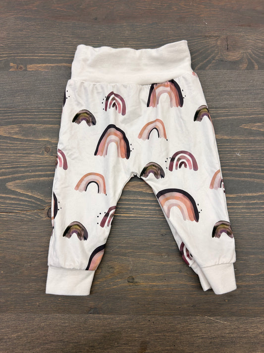 Small shop 9m white & brown rainbow pants