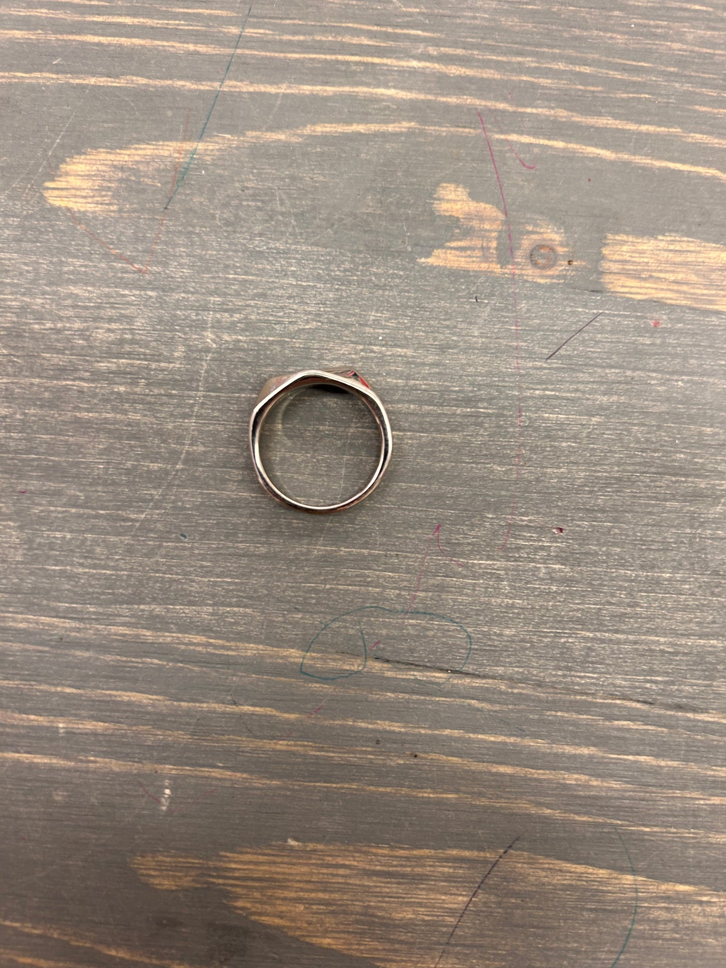 Silver geometric ring