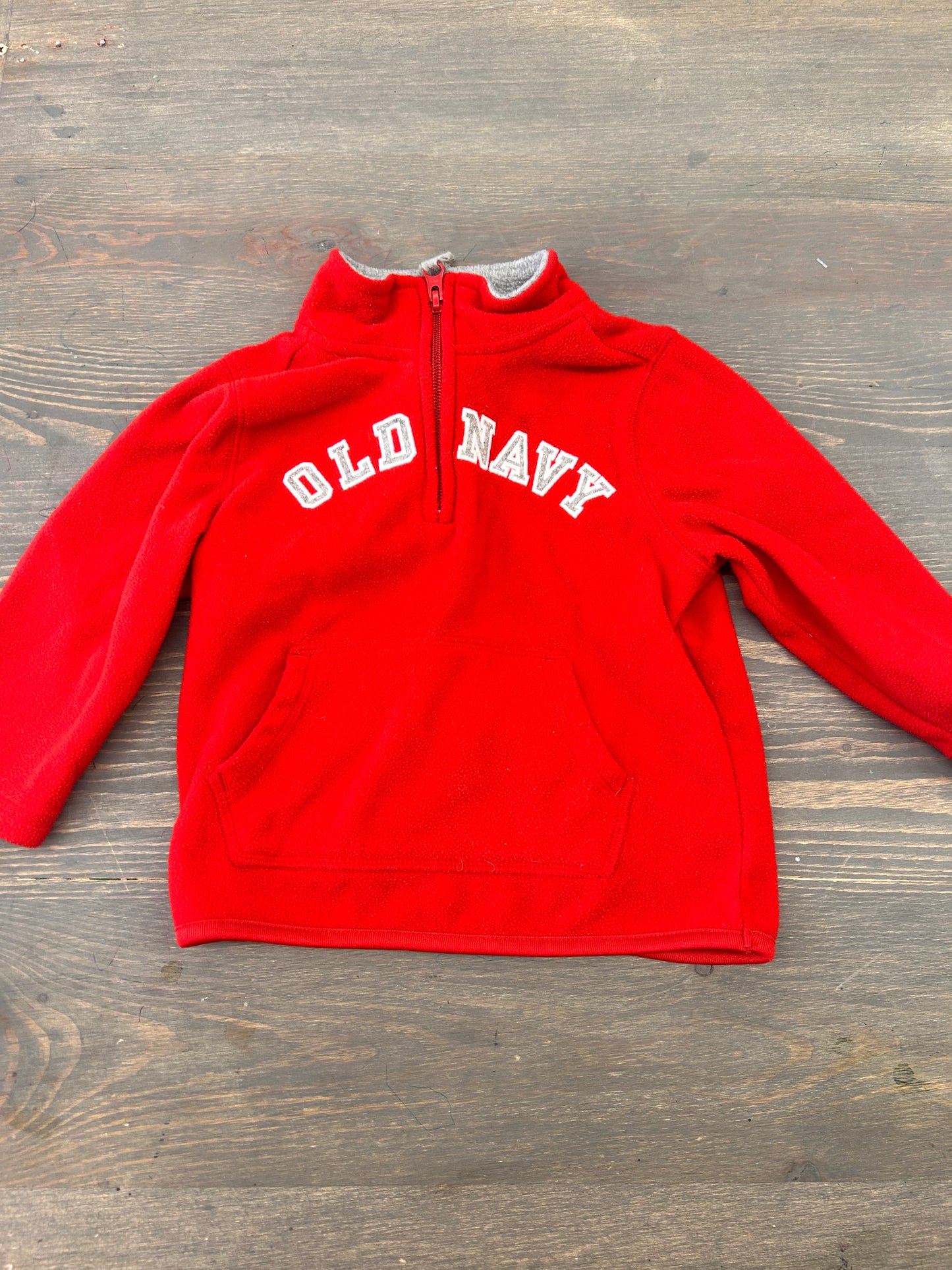 Old navy 18/24m red fleece quarter zip sweater