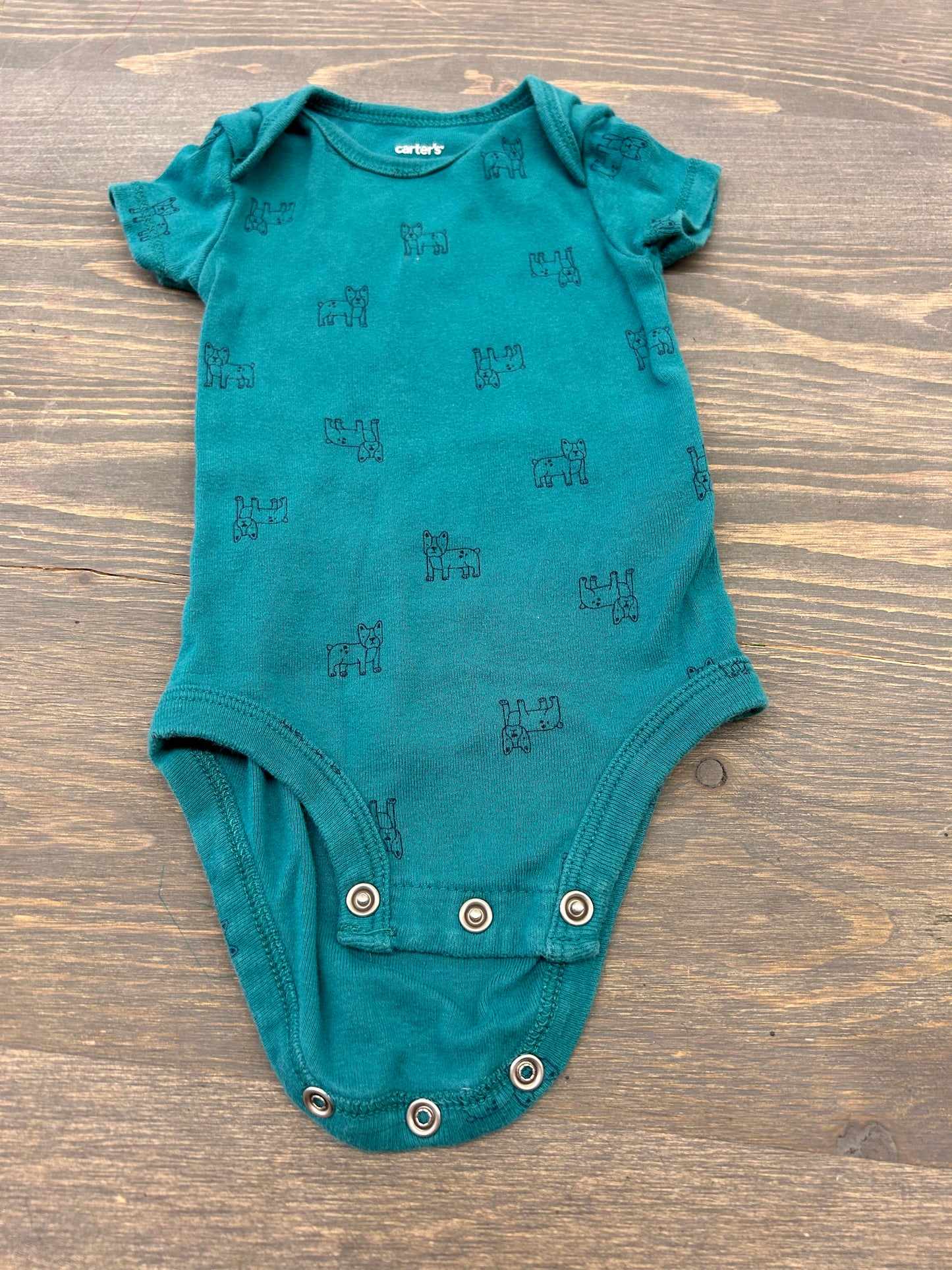 Carters 3m teal dog onesie