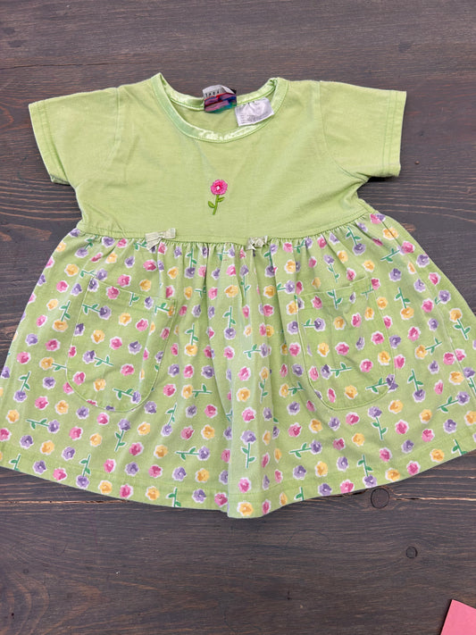 Vintage just chuckles 12m green floral dress