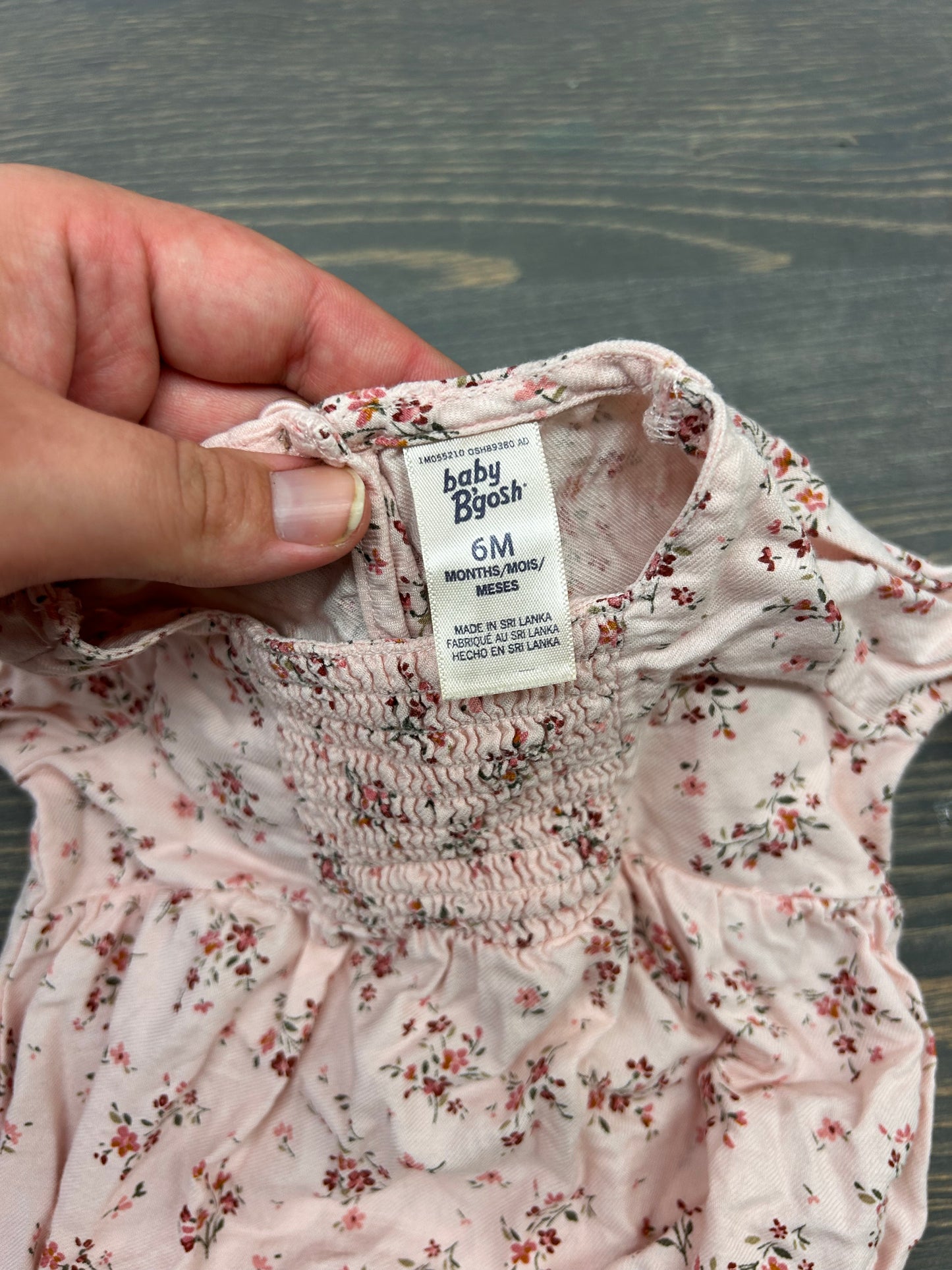 Oshkosh 6m pink floral onesie