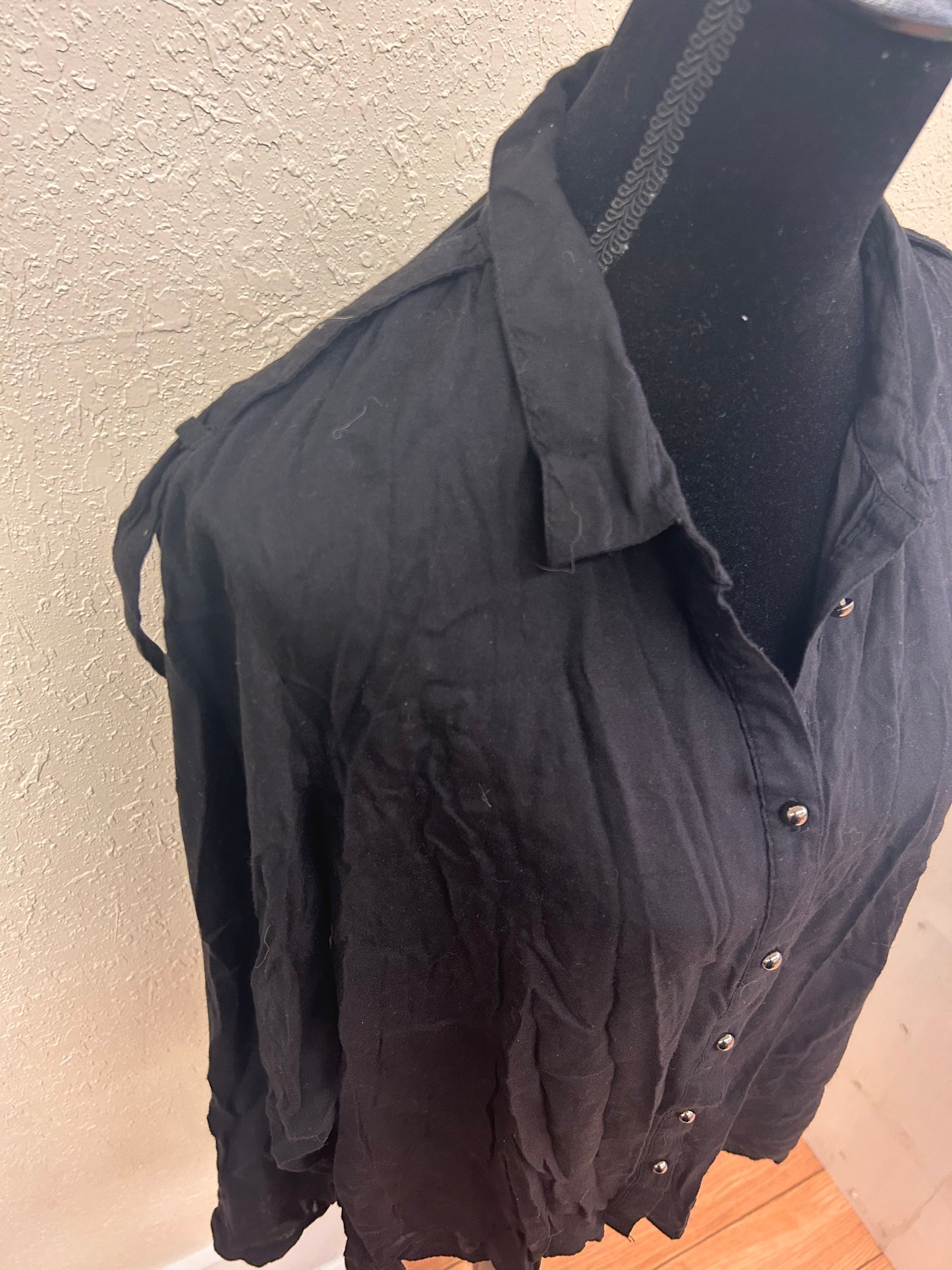 Vero Moda large black sheer button up shirt