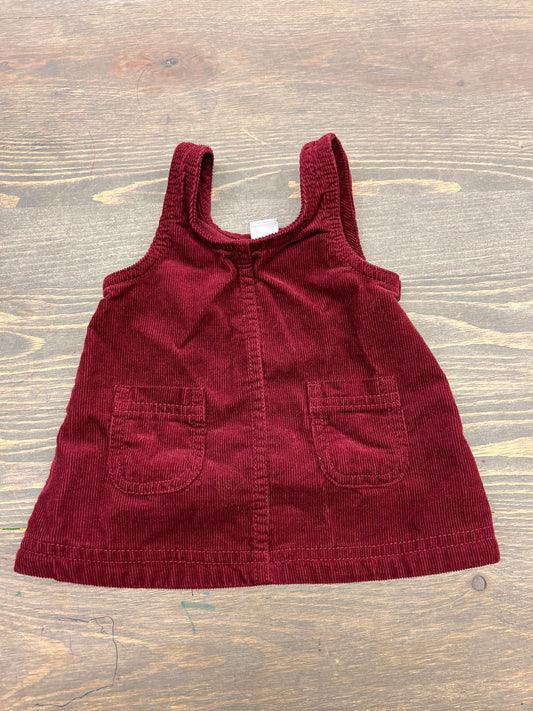 Old navy 0/3m burgundy corduroy overalls