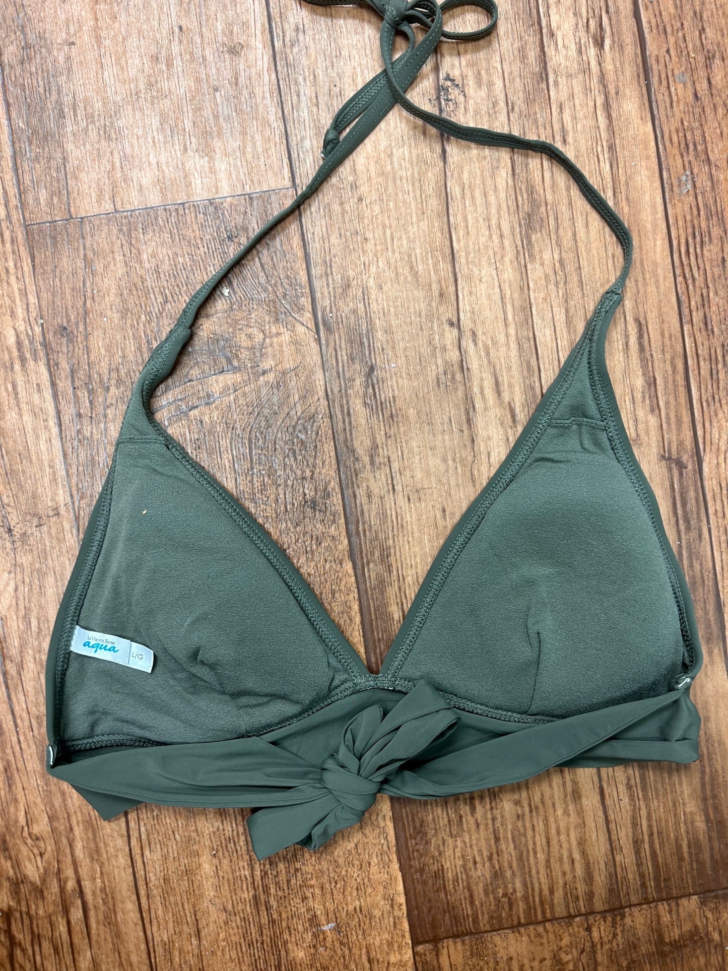 La vie en rose large olive green bikini top