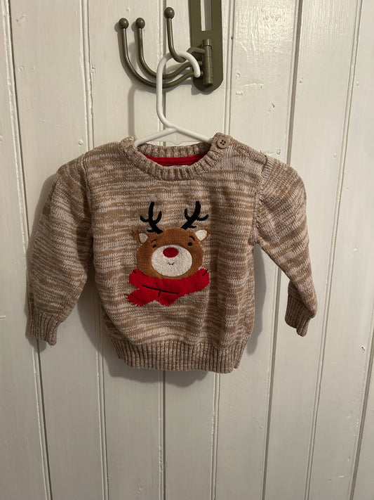 Joe fresh 12/18m reindeer knit sweater