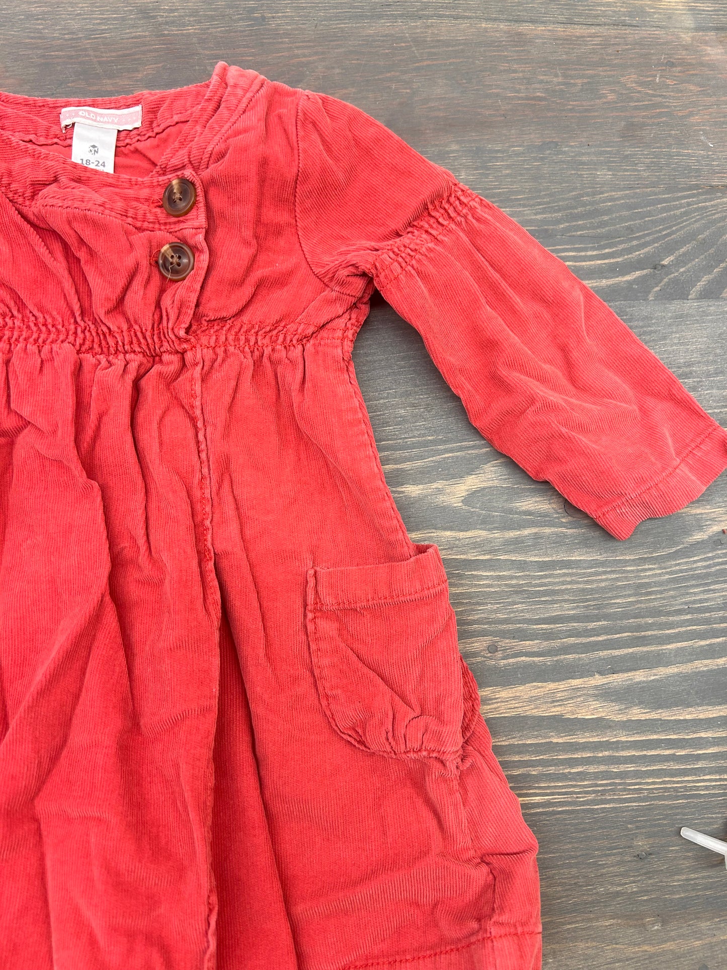 Old navy 18/24m red corduroy dress