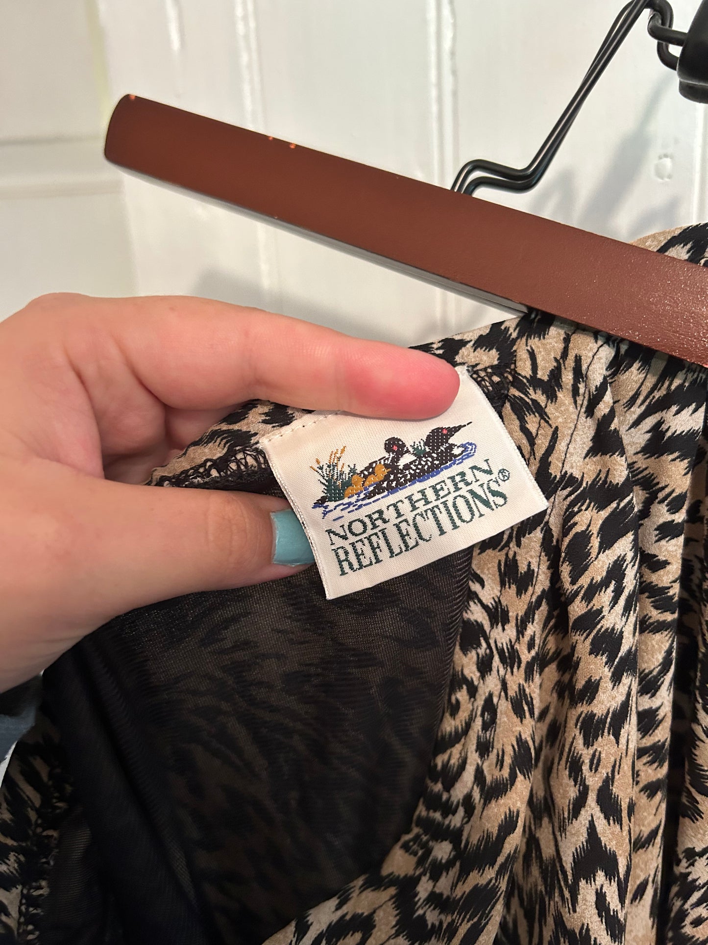 Northern reflection large cheetah midi skirt