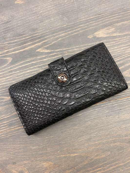 Black faux snakeskin Wallet