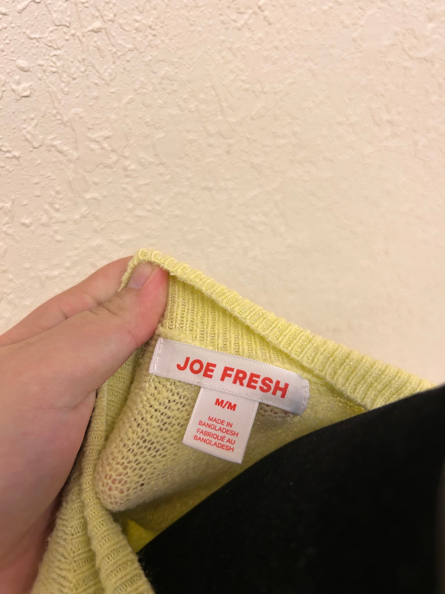 Joe fresh medium grey & yellow colourblock sweater