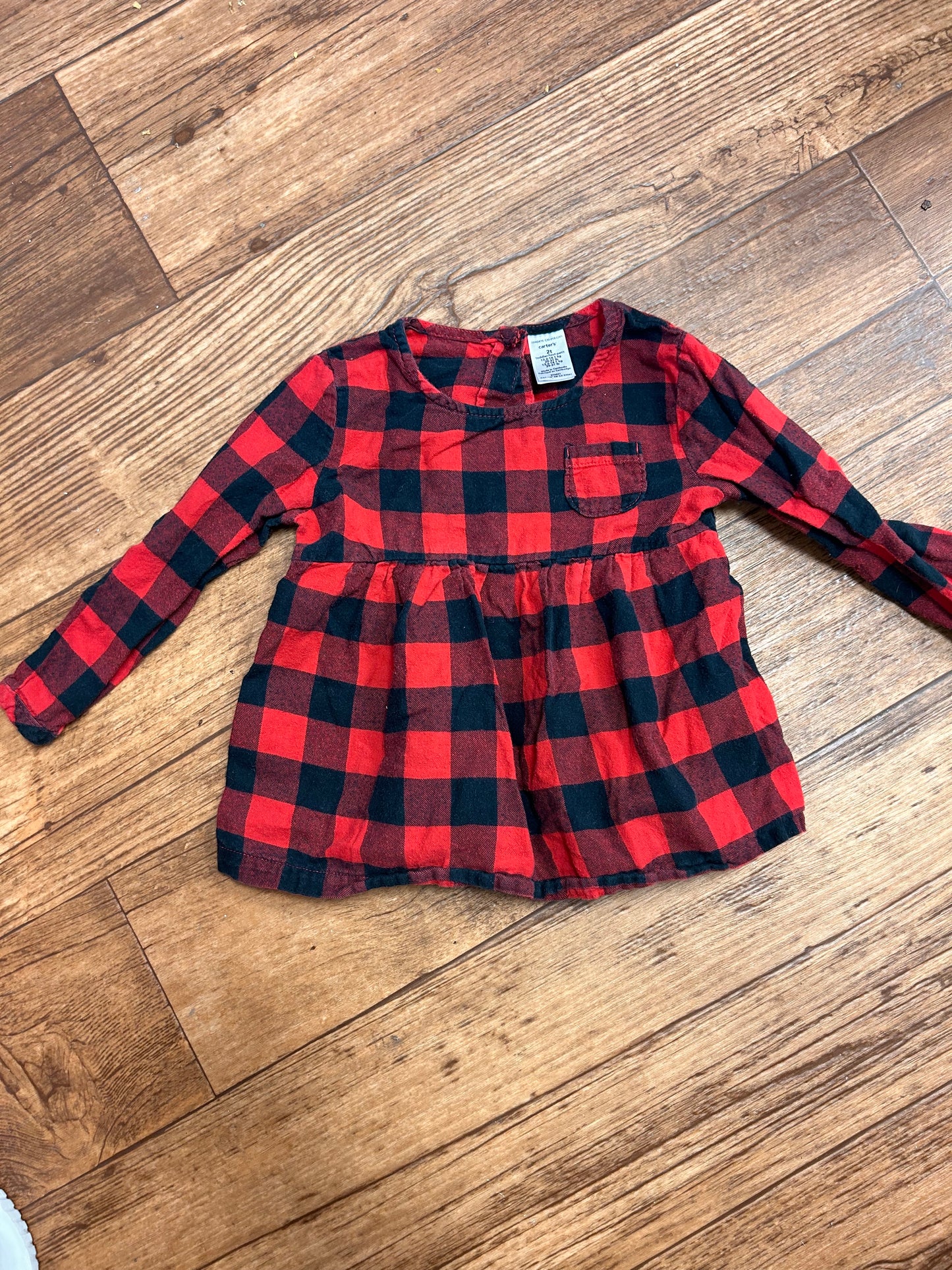 Carters red & black gingham top