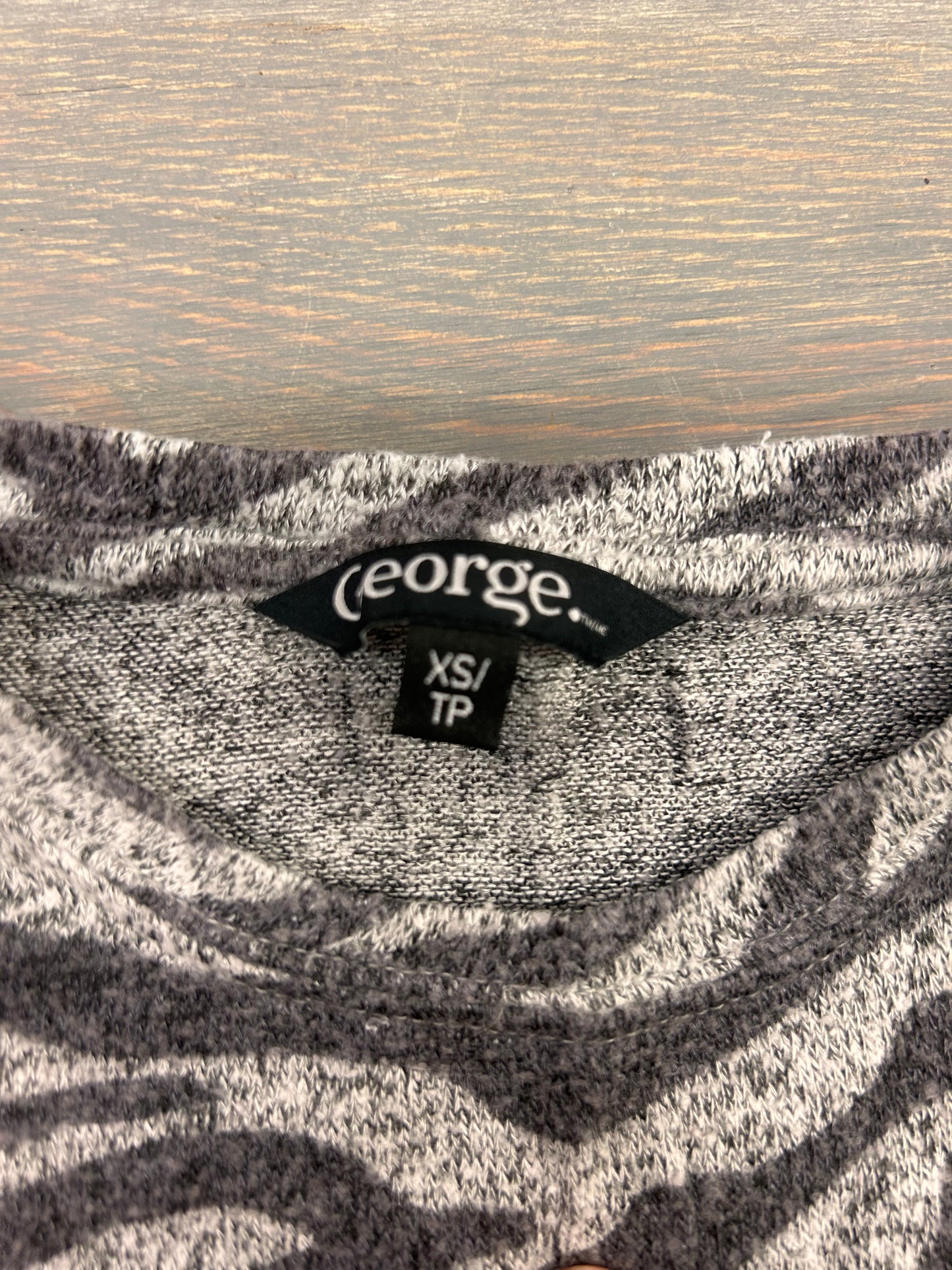 George xs zebra ruffle long sleeve shirt