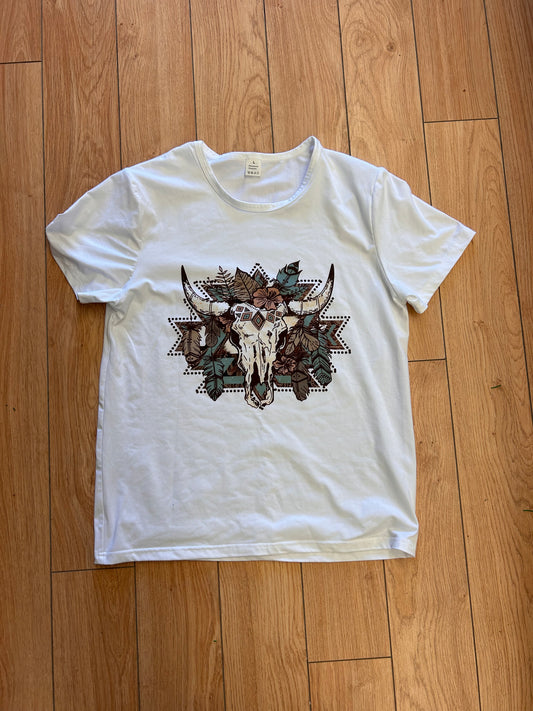 Large Aztec cow T-shirt