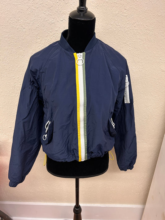 Forever 21 small navy cropped windbreaker jacket