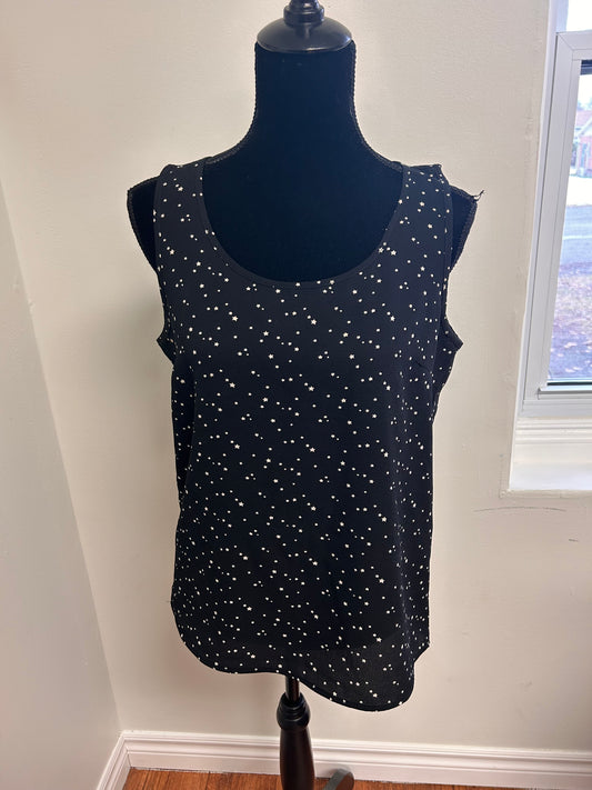 ONLY size 38 Black star print Tank blouse