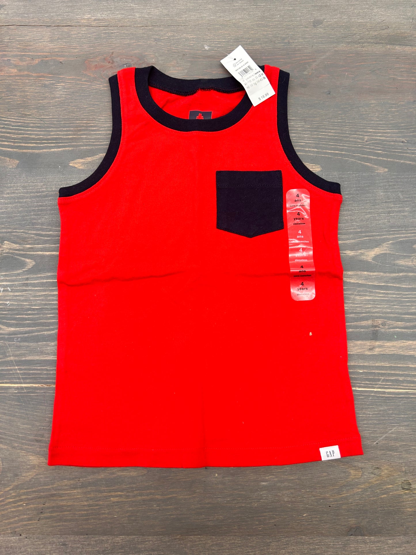 NEW gap 4t red & blue tank top