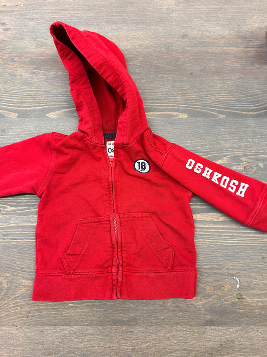 Oshkosh 12m red zip up hoodie