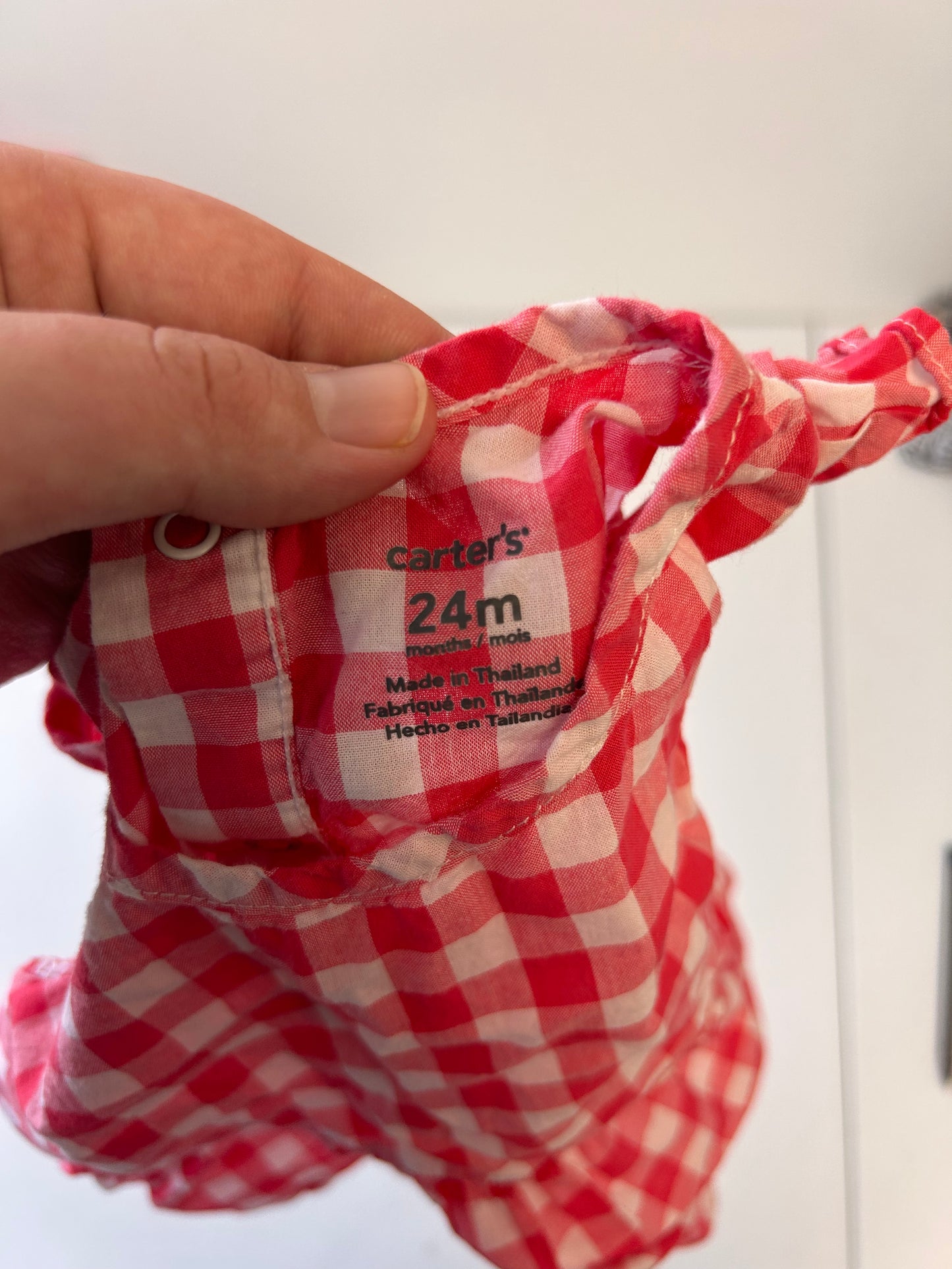 Carters 24m pink gingham top