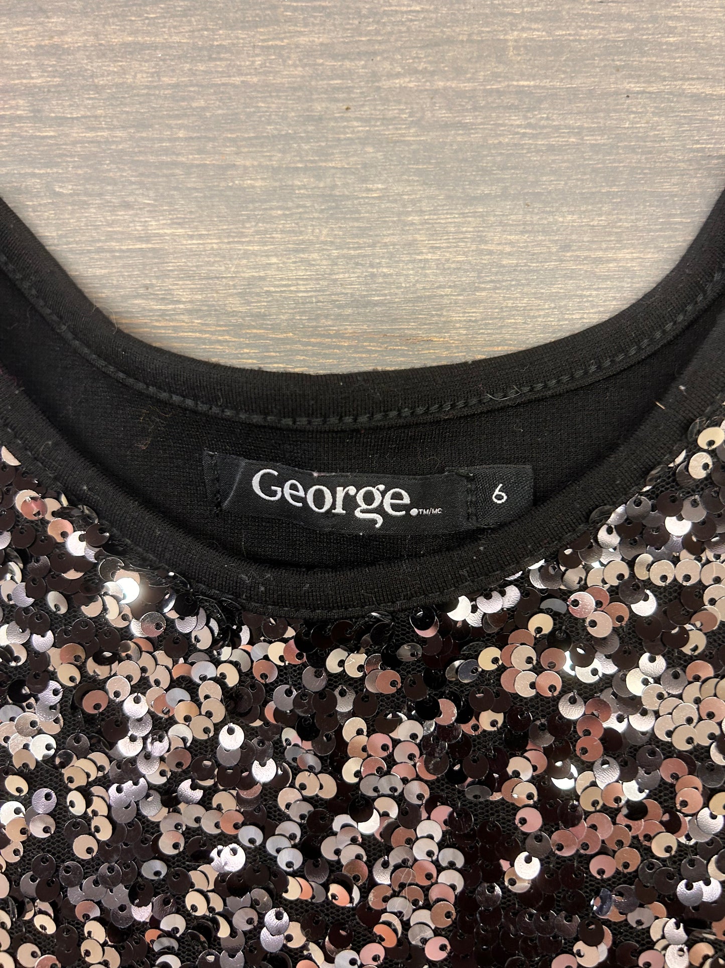 George 6 black sequin dress