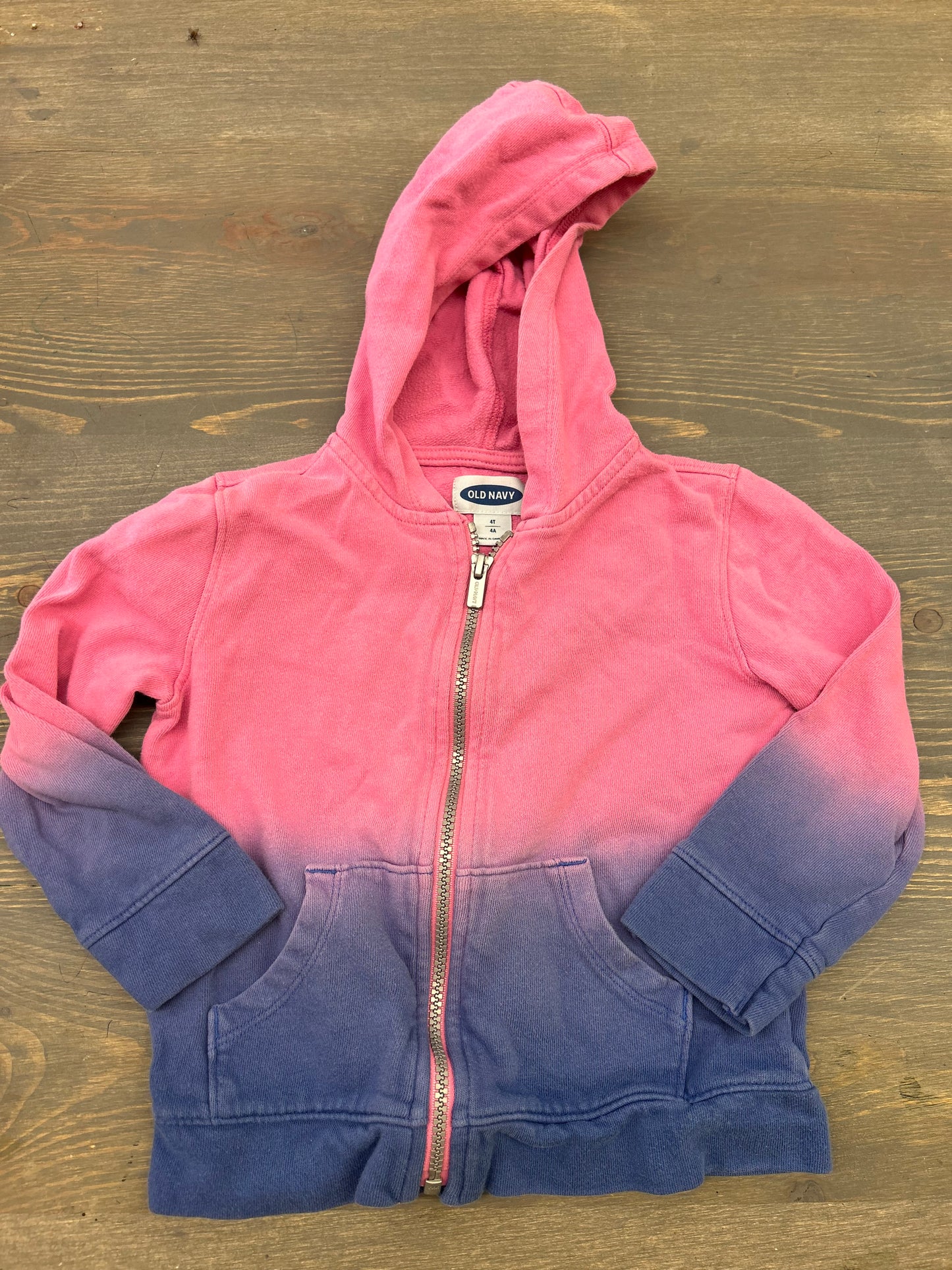 Old navy 4t pink & blue ombre hoodie