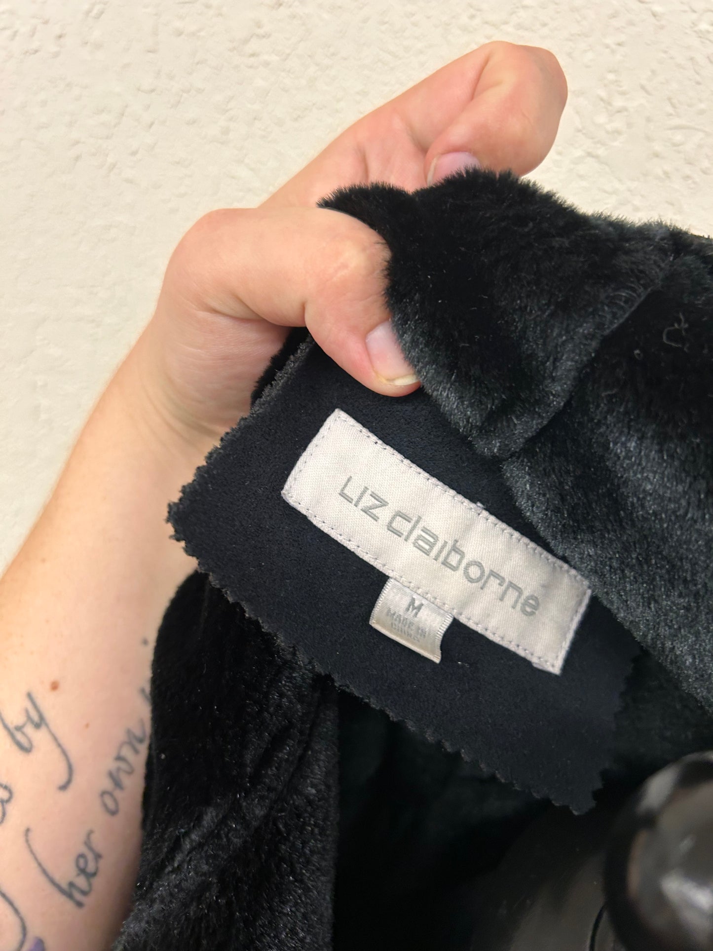 Liz Claiborne medium black suede jacket