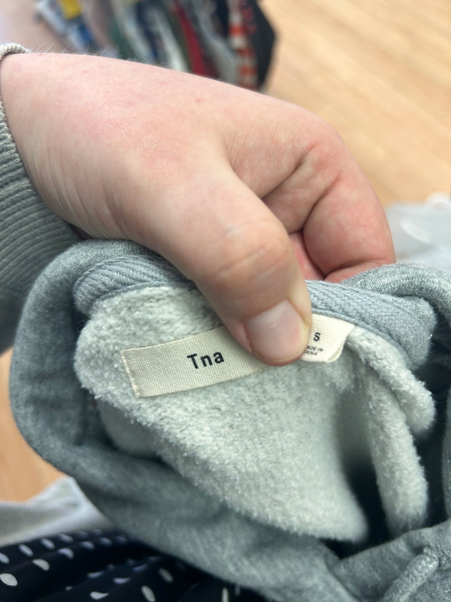 TNA Aritzia small grey cropped hoodie