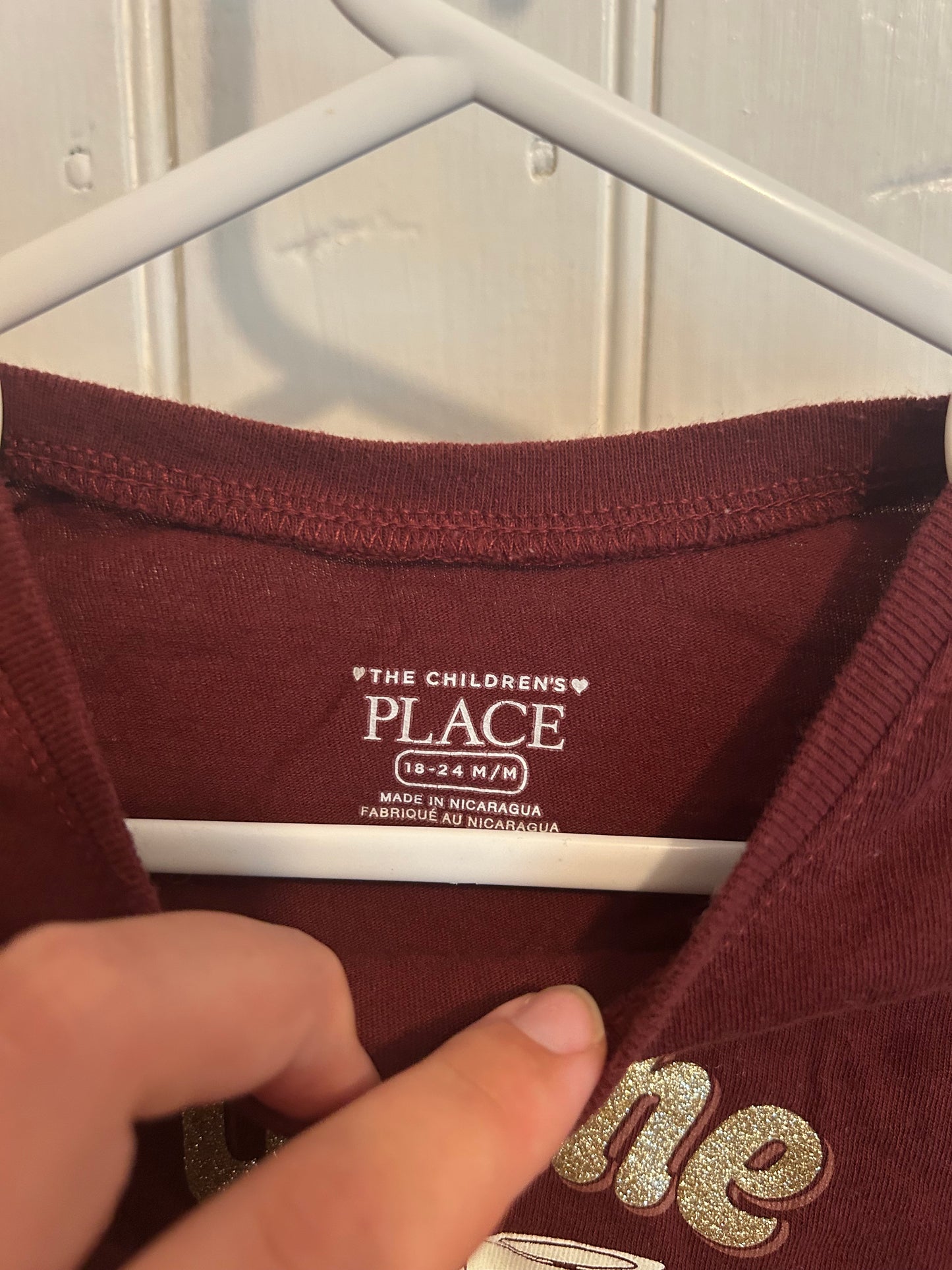 Children’s place 18/24m burgundy fall season top