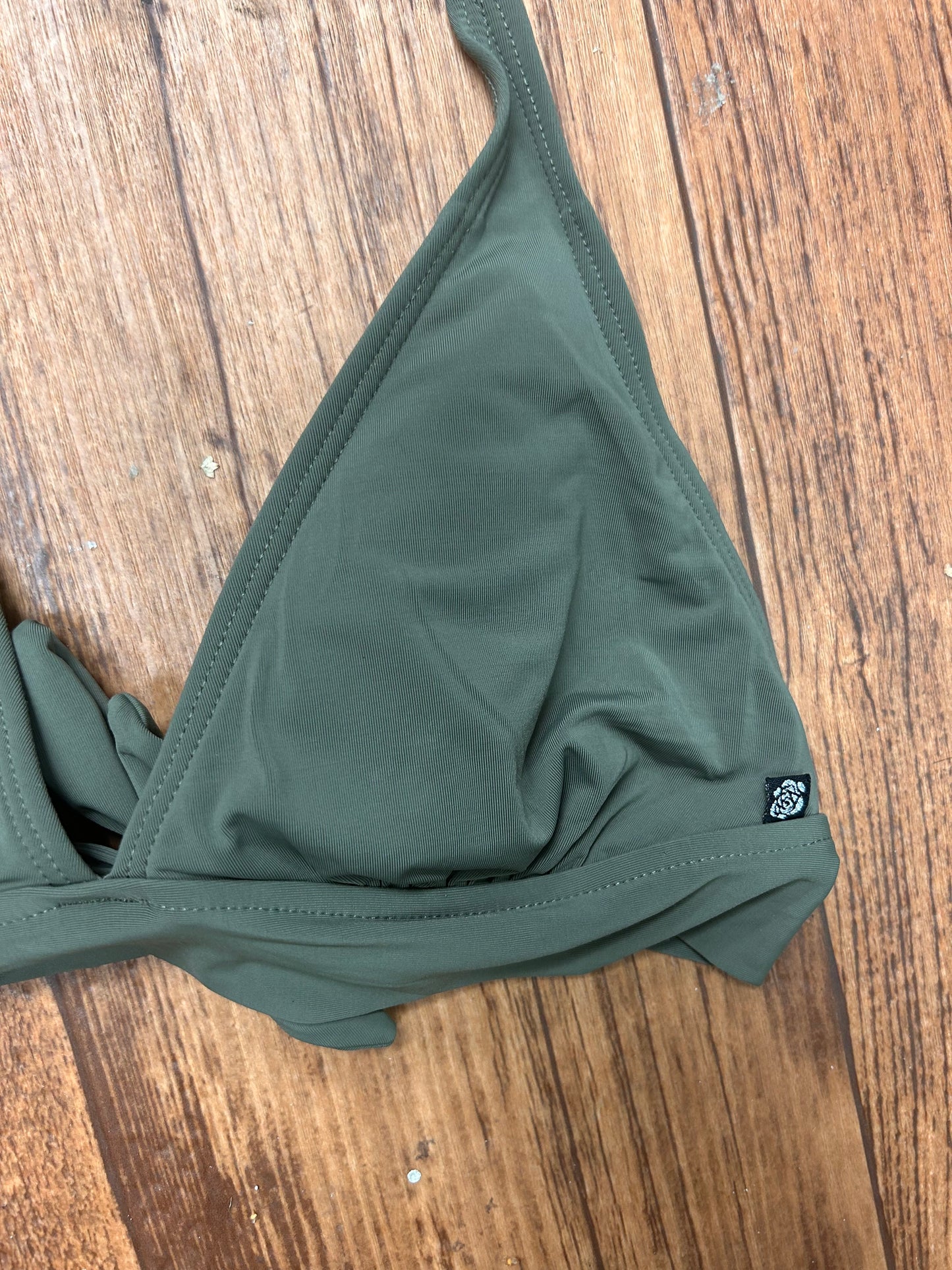 La vie en rose large olive green bikini top