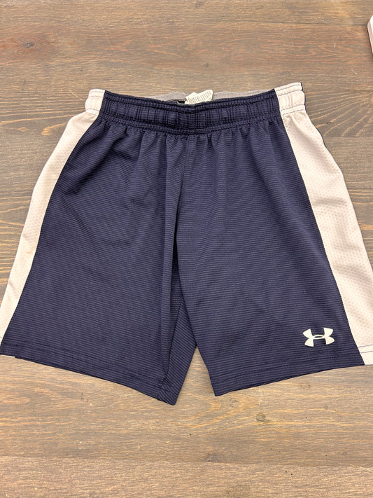 Under armour youth small navy striped athletic shorts