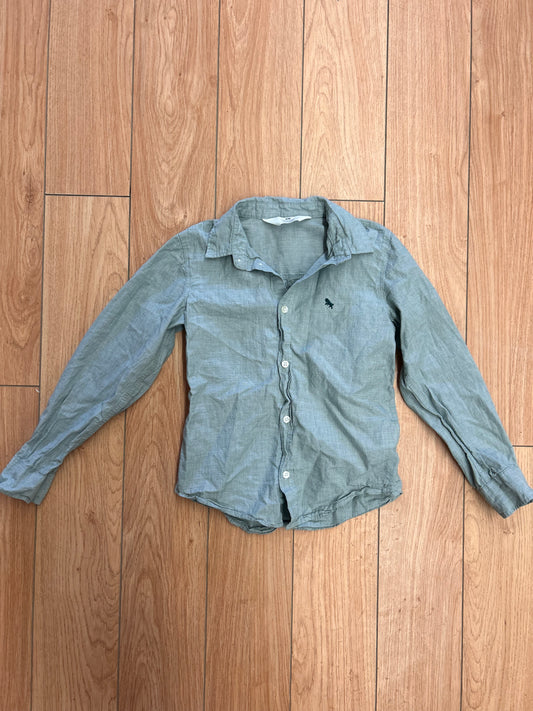 H&M 7 mint green button up shirt