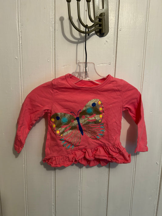 Carters 12m pink butterfly top