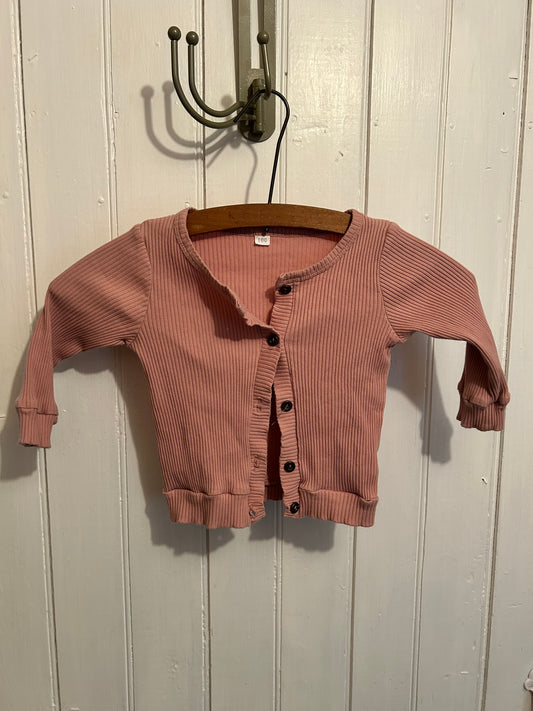 12m pink ribbed button up cardigan