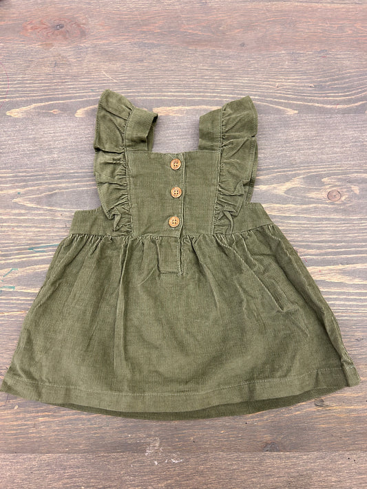 Carters 0/3m green pinfold skirted overalls