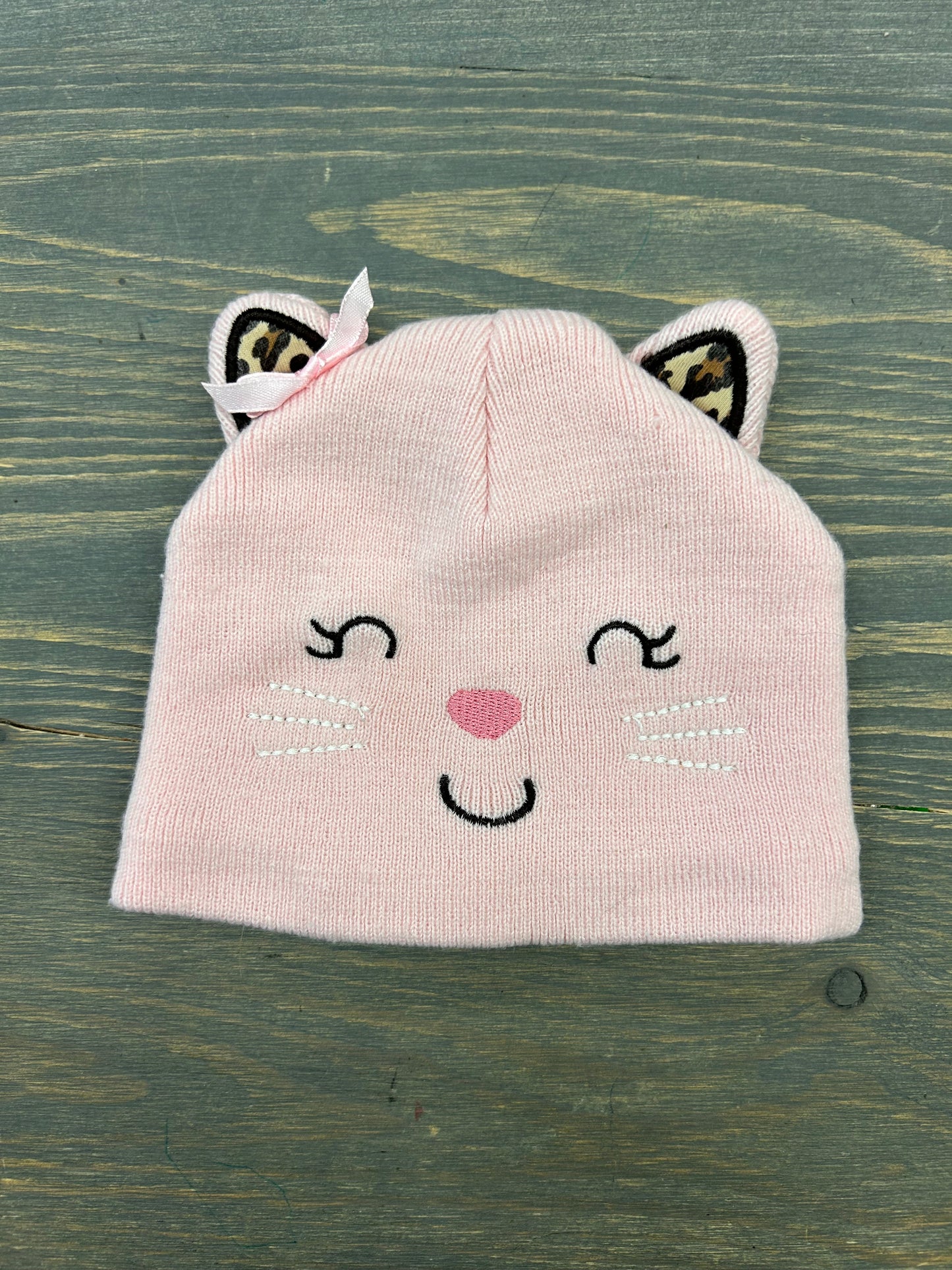 Carters 0/3m pink cat hat