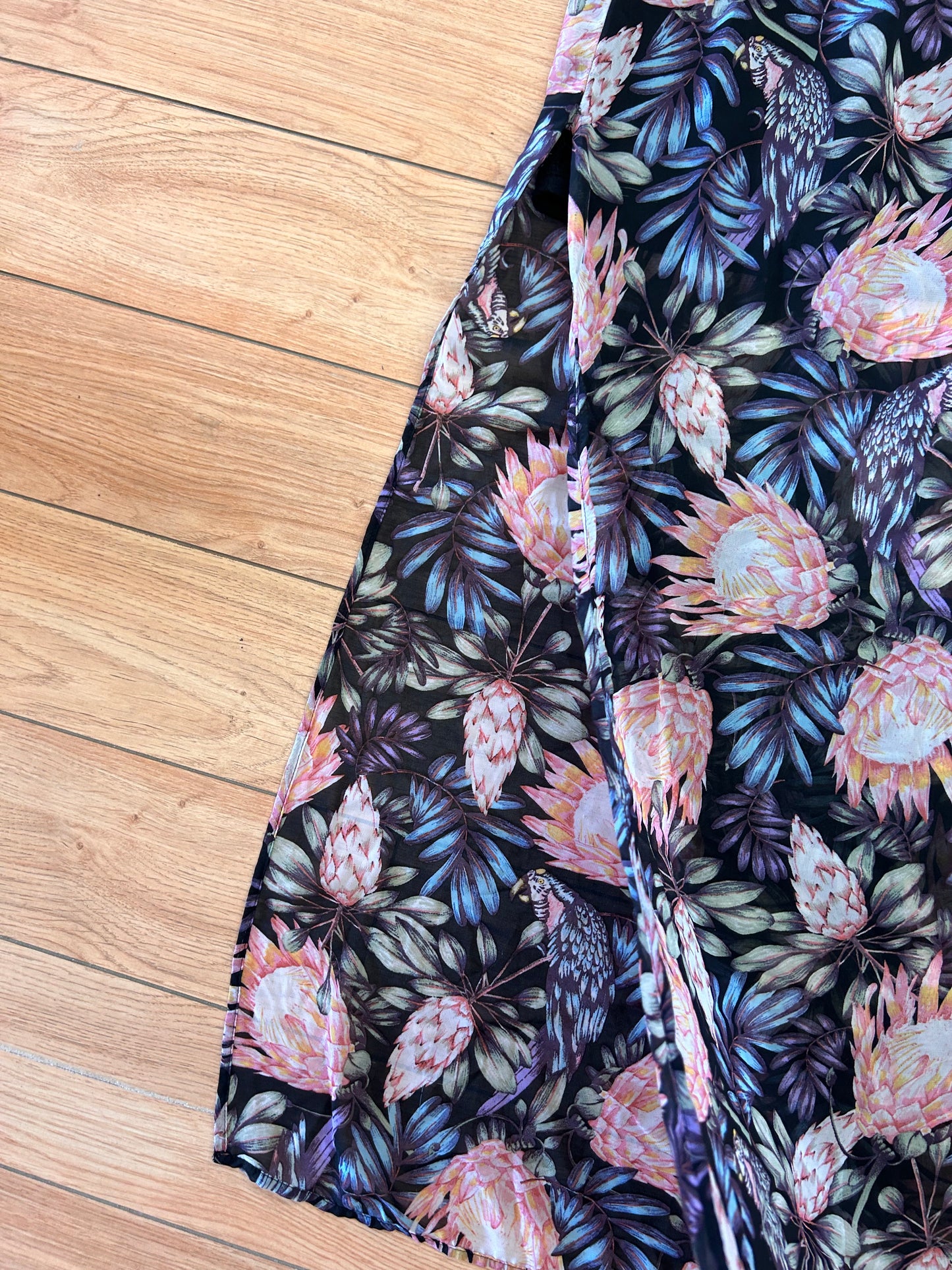 Divided H&M 4 floral sheer maxi skirt