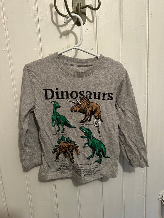 H&M 3/4t grey Dino top