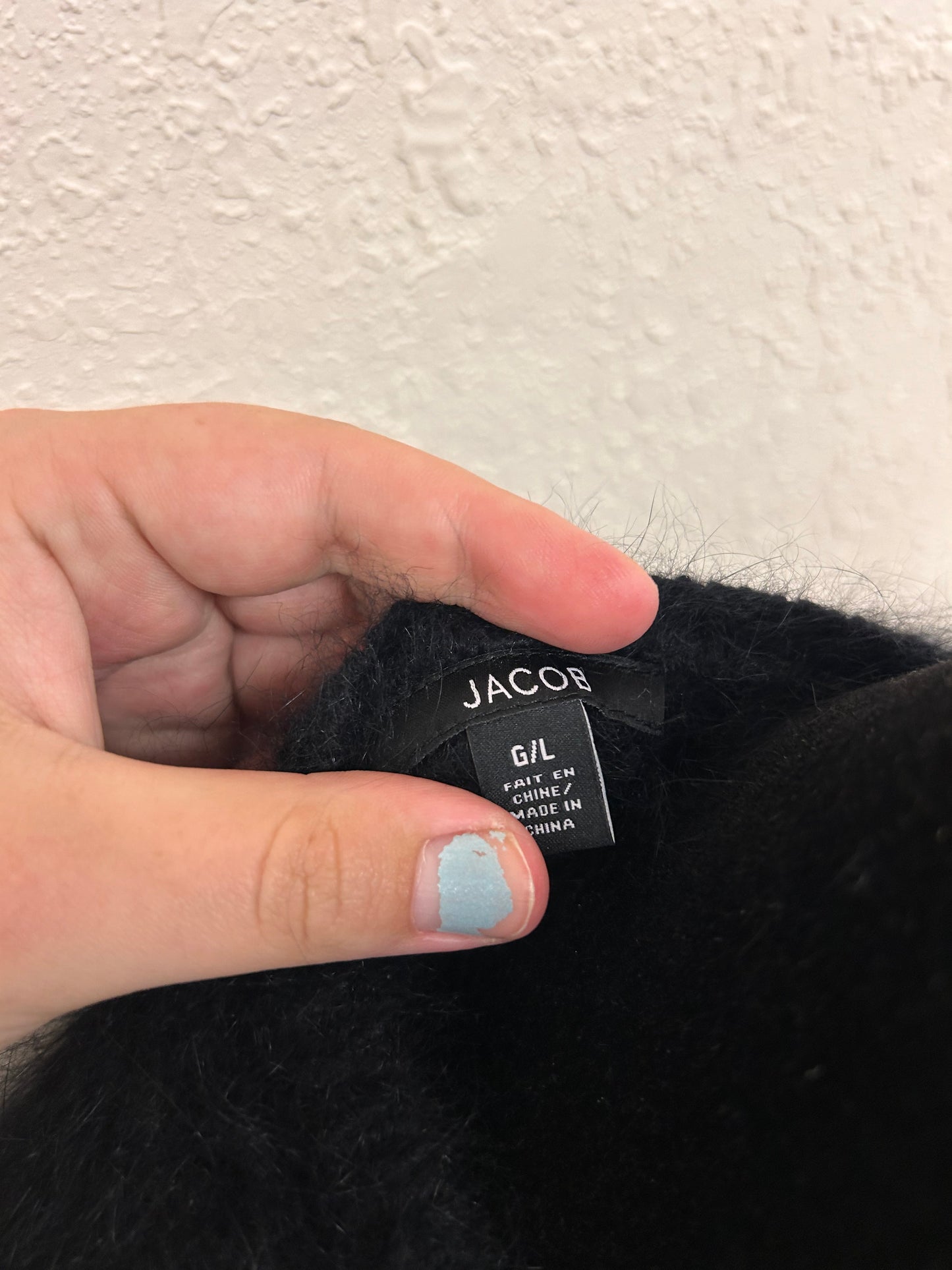 Jacob large black faux fur cardigan