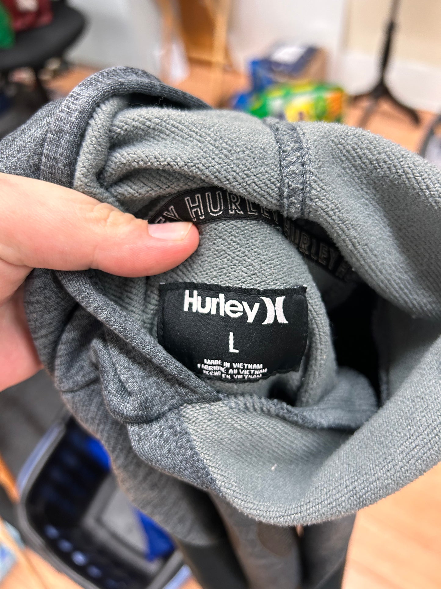 Hurley youth large grey hoodie