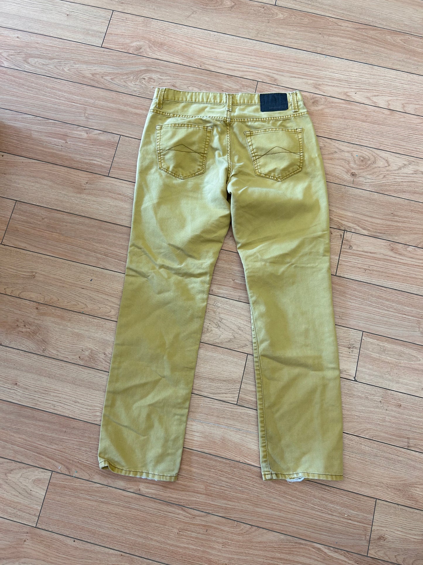 Aeropostale 33 yellow denim slim straight jeans