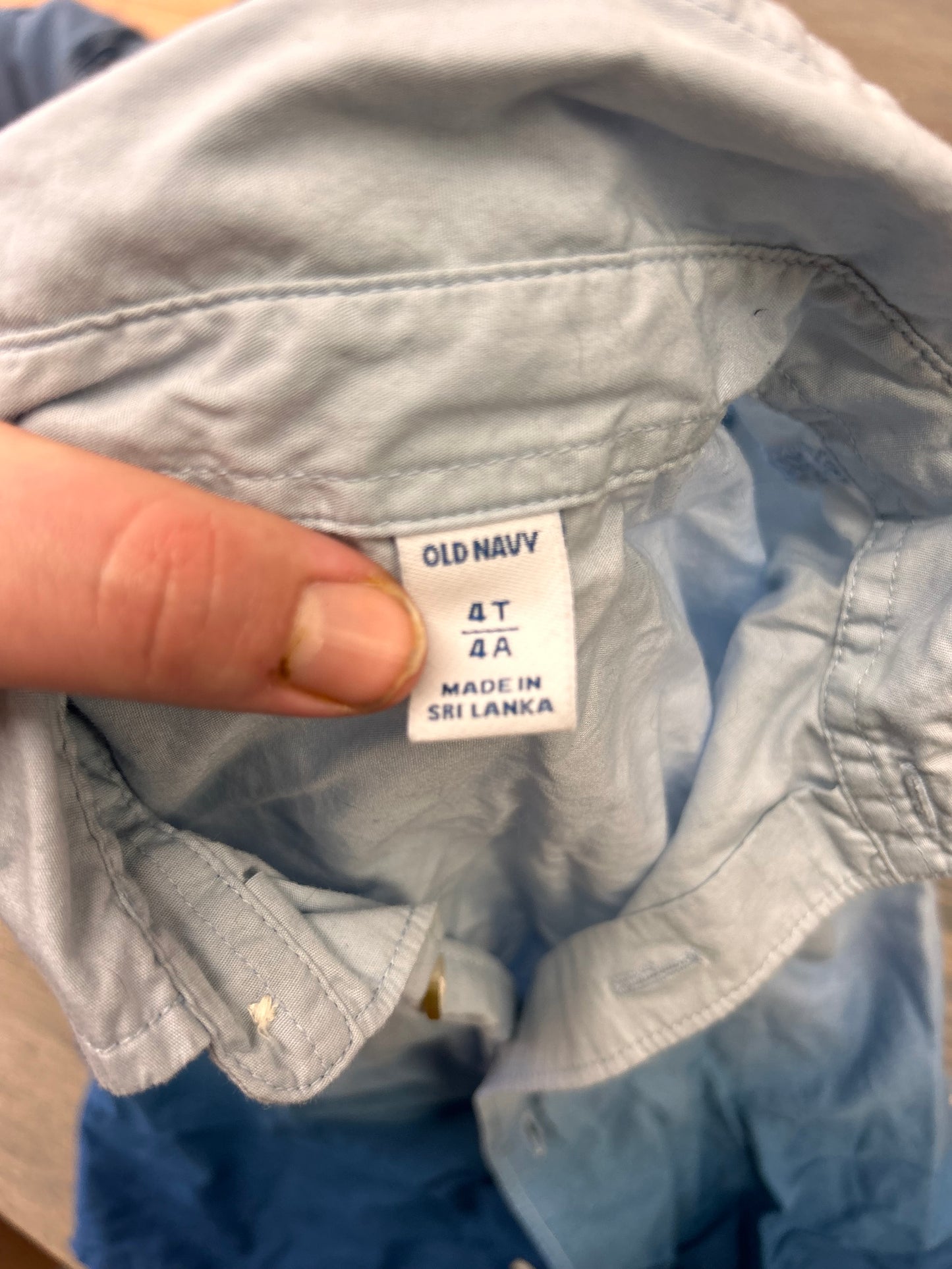 Old navy 4t blue ombre button up shirt