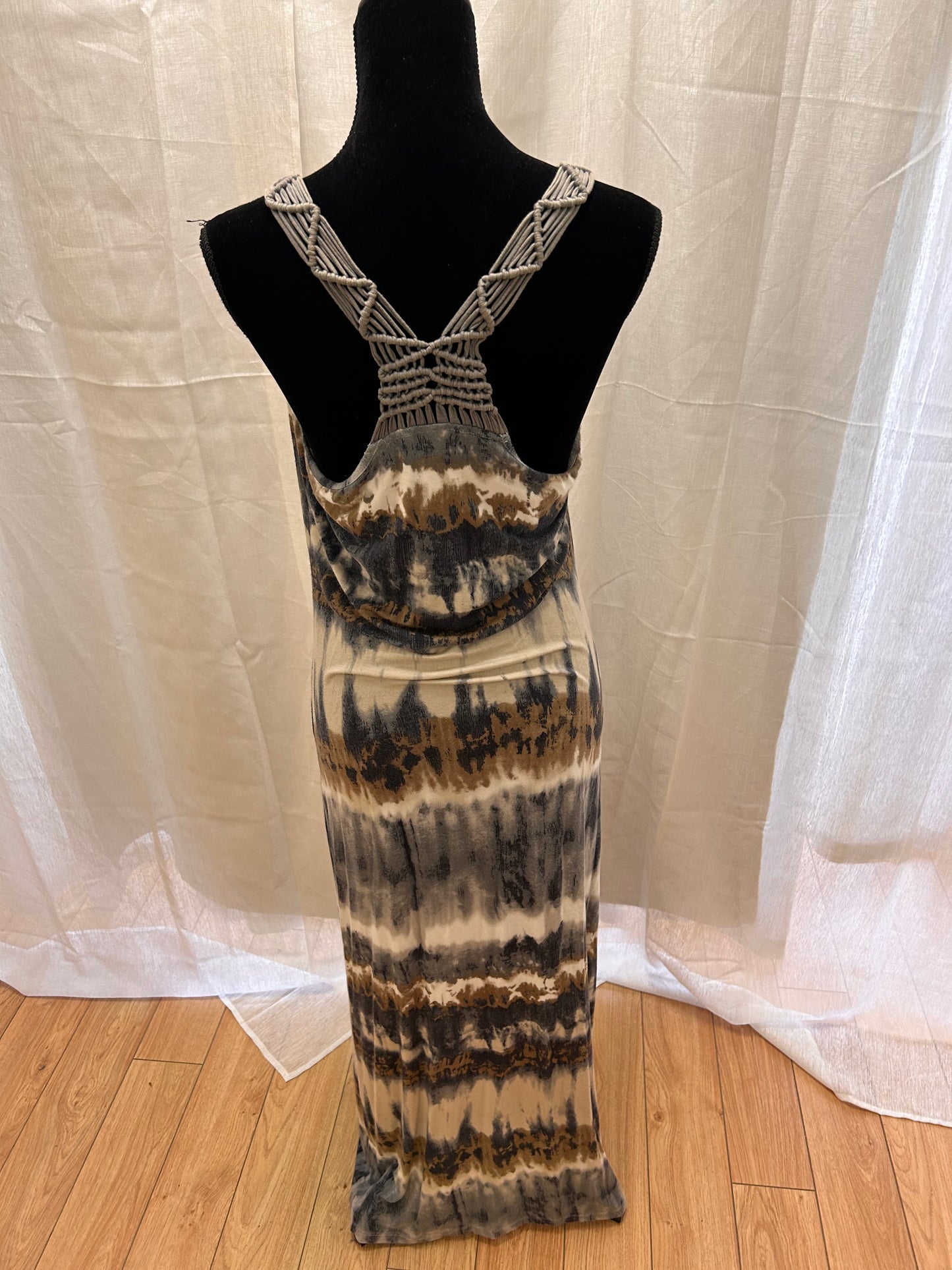 Point zero medium brown tie dye maxi dress