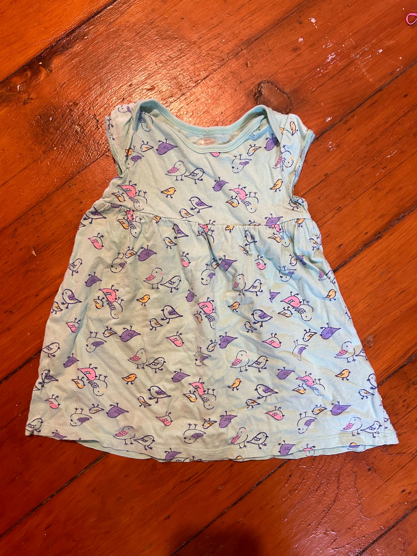 Old navy 18/24m teal bird dress